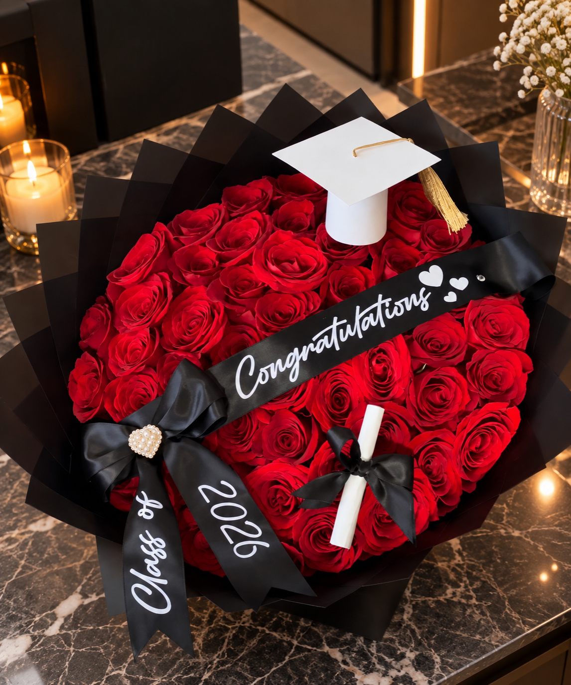 Deluxe 40 Rose Graduation Bouquet