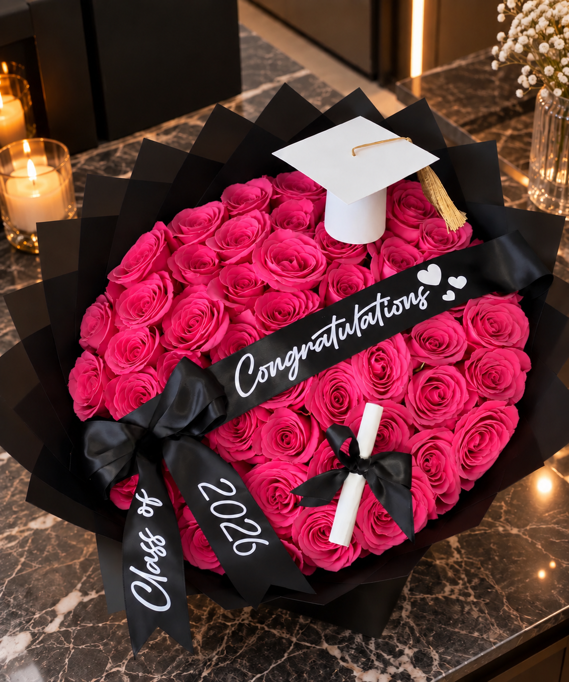 Deluxe 40 Rose Graduation Bouquet
