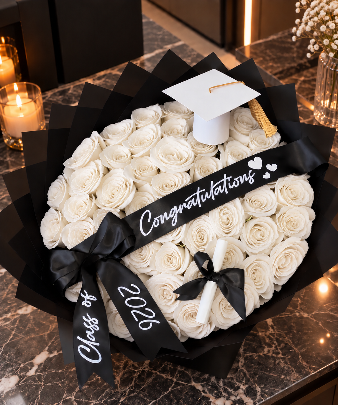Deluxe 40 Rose Graduation Bouquet